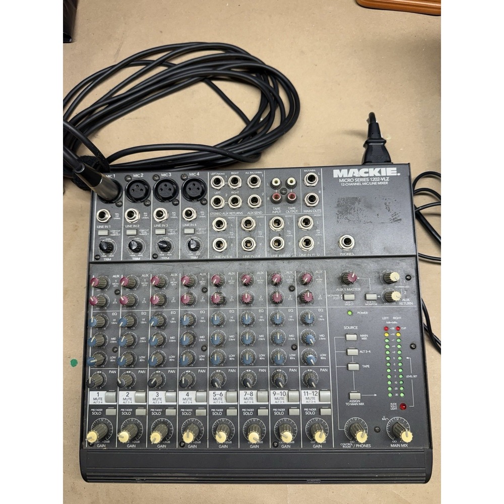 Mackie Micro Series 1202-VLZ 12-Channel Analog Mixer Phantom Power EQ PFL